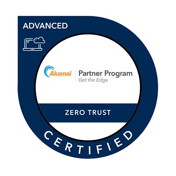Maik Ellerbrock's verified Akamai Partner Advanced Zero Trust badge issued by Akamai