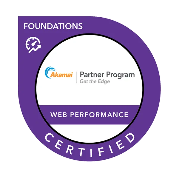 Maik Ellerbrock's verified Akamai Partner Foundations Web Performance badge issued by Akamai
