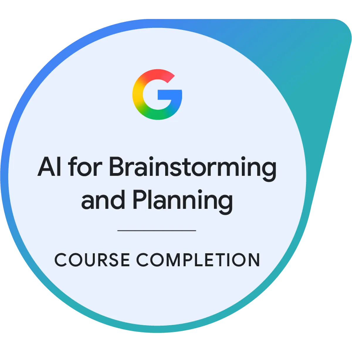 Maik Ellerbrock's verified Google AI for Brainstorming and Planning badge issued by Coursera