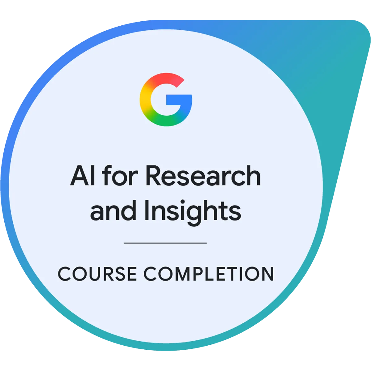Maik Ellerbrock's verified Google AI for Research and Insights badge issued by Coursera